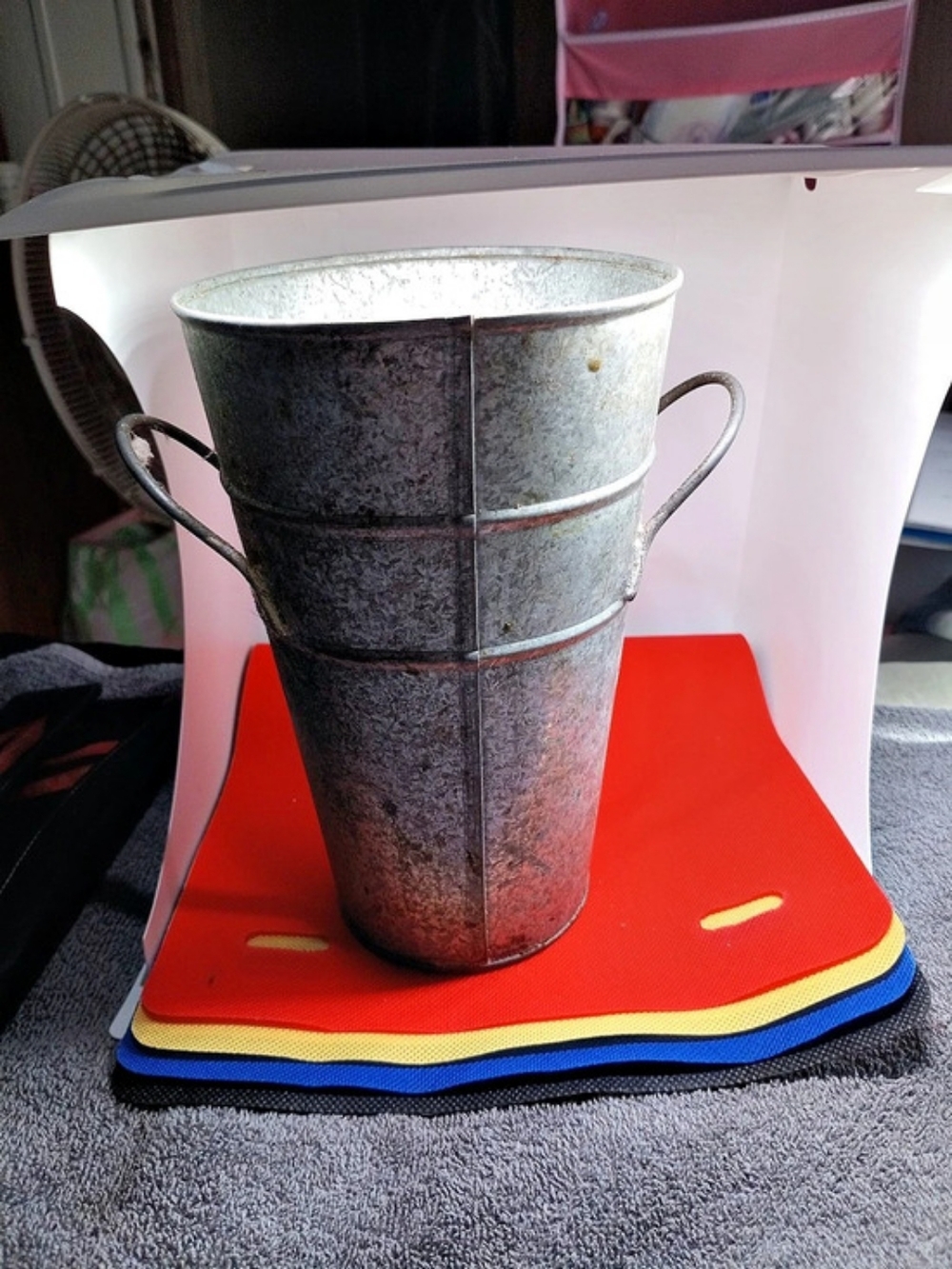 Galvanized Metal Tapered Drinkware Gray